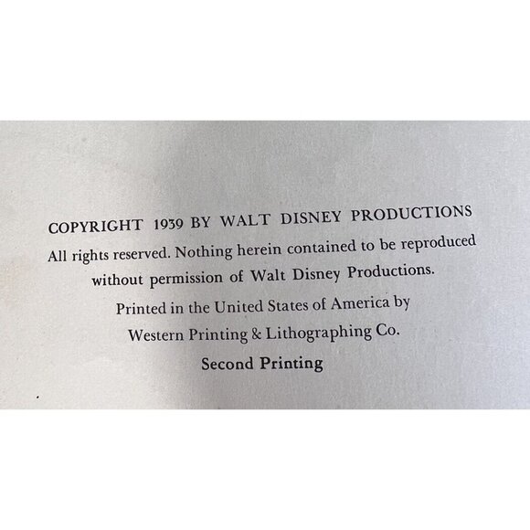 1939 Walt Disney's Pinocchio Collodi Random House 2nd Print HC - Picture 5 of 7
